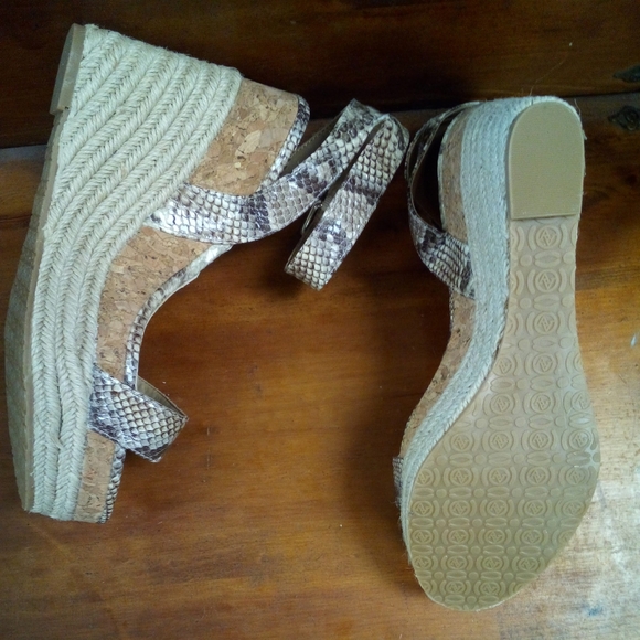 Adrienne Vittadini Womens Cari Platform Wedge Sandals, BROWN, Size 9.5 - Picture 7 of 8